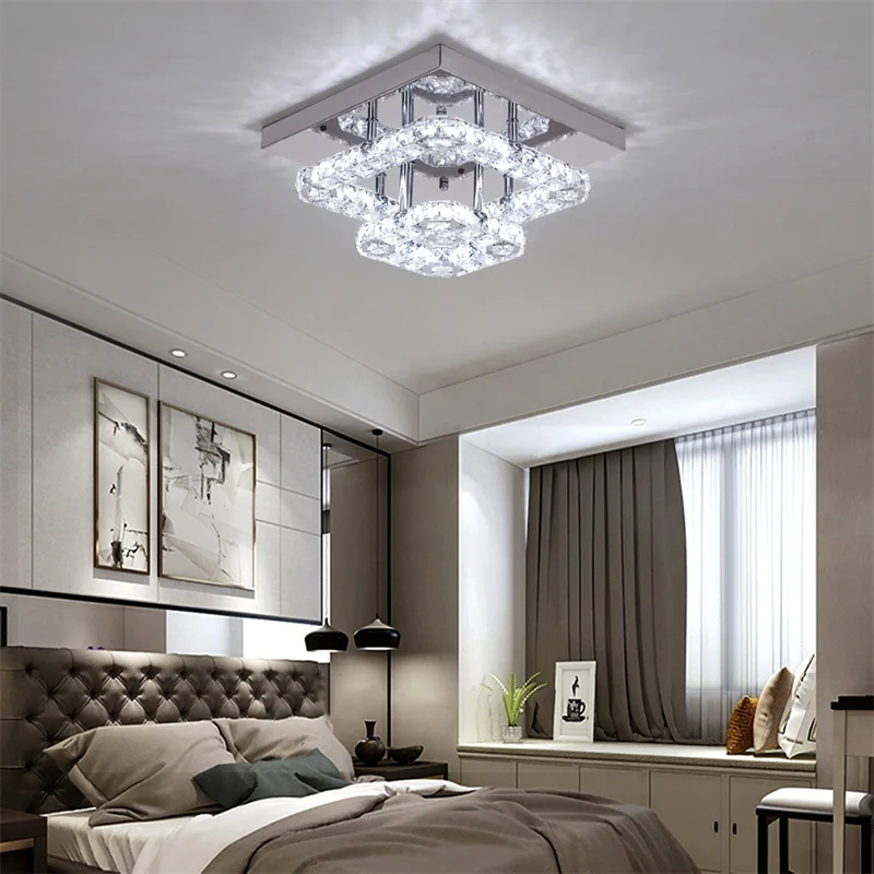 Crystal Modern Ceiling Chandelier For Living Room Decorative Led Ceiling Lamps Indoor Lighting Dining Room Bedroom Aisle Light