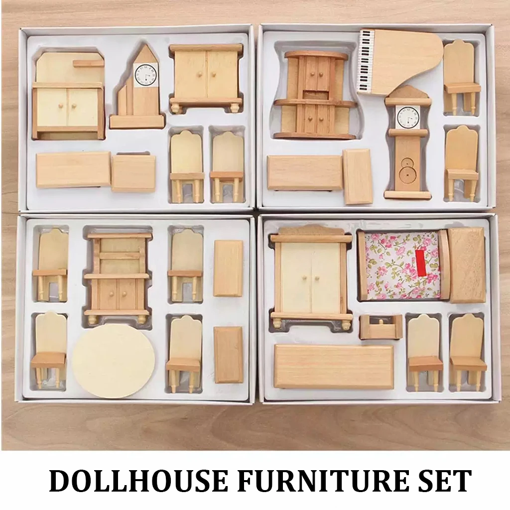 Dollhouse Furniture Set Model 1:12 Doll House Mini Miniatures Living Room