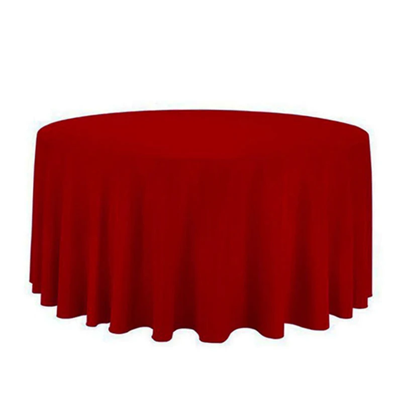 Nappe Ronde en Polyester de 22 Couleurs, Blanc, Noir, Rouge, Vert, Bleu, Or, Couverture de Table Solide pour ixde Mariage, Décoration de Maison