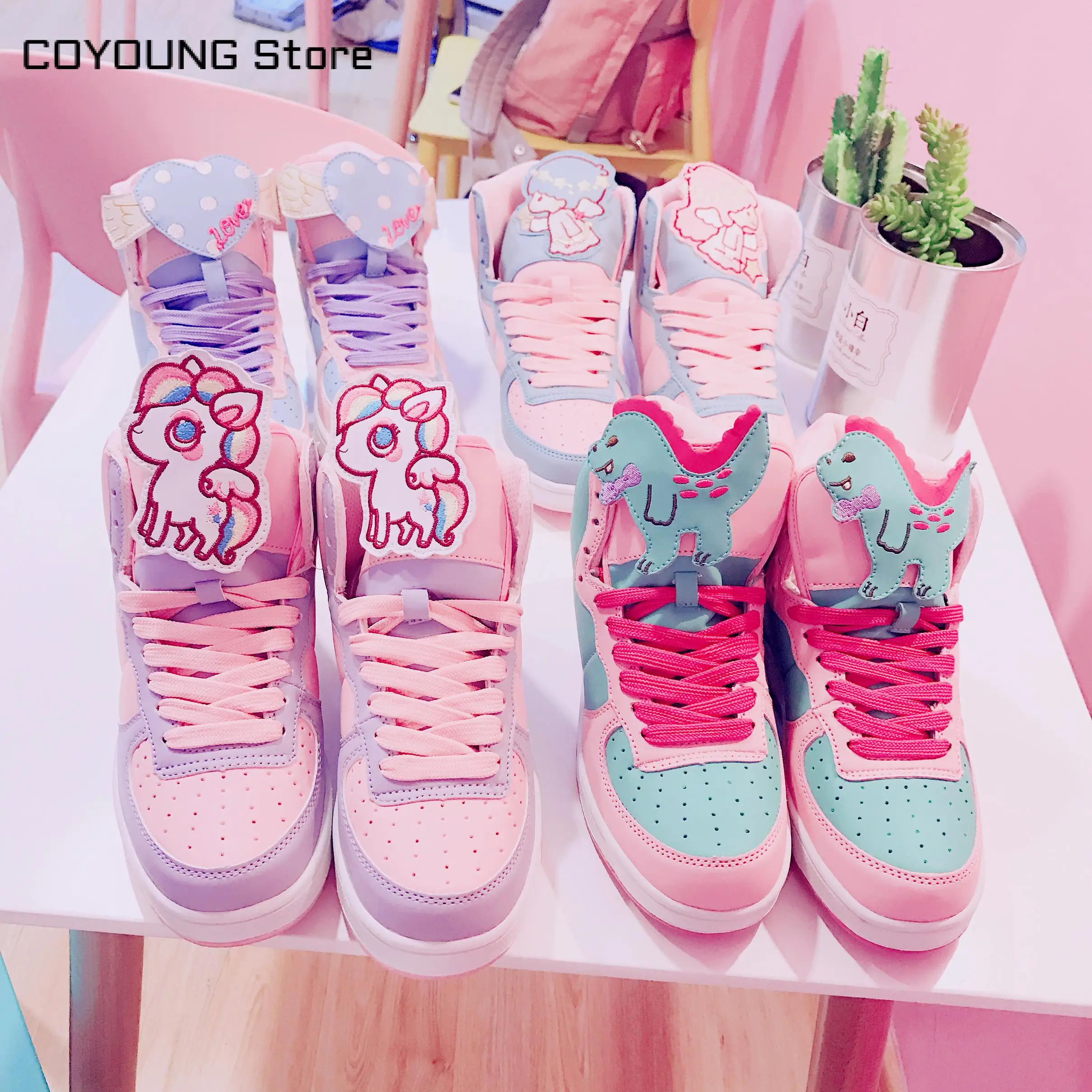 Hot Anime cosplay japanese sweet lolita shoes round head flat heel high help color matching kawaii shoes loli cos women shoes