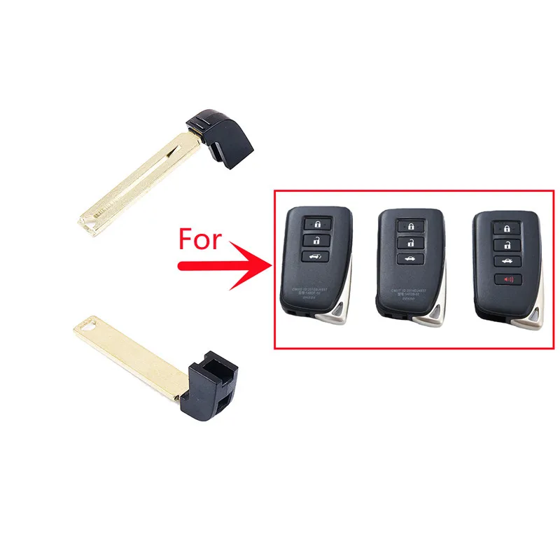 Lâmina chave do carro de emergência Chave de inserção remota inteligente, Lâmina Keyless para Lexus ES300H, ES350, GS200T, GS350, GS450H, 1Pc