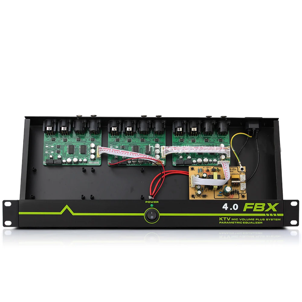 Suppresseur de feedback professionnel, 4 en 4 sorties, performance sur scène, conférence, anti-hurlement automatique, microphone KTV, manette de vitesse morte