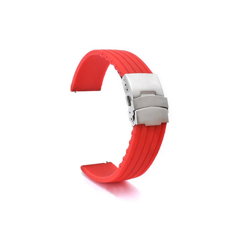 18mm 20mm 22mm 24mm Quick Release Korn Silikon Uhrenarmband für Universal Uhrenarmband Sport Wasserdichtes Gummi-Uhrenarmband – Detail 6
