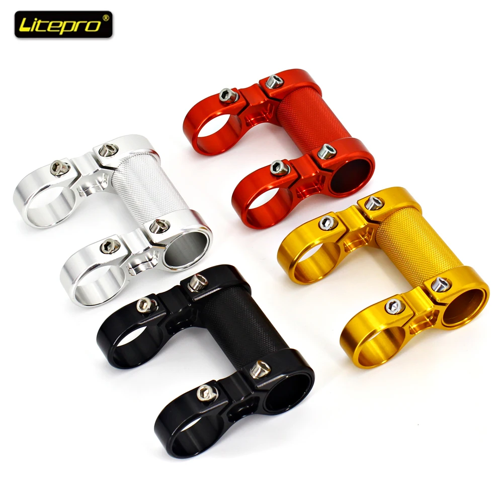 Litepro S82 vástago de manillar de bicicleta plegable elevador de bicicleta doble vástago de aluminio vástago de manillar bmx doble vástago ajustable 25,4mm LP