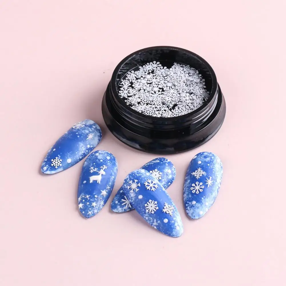 เล็บโลหะ Flake 3D ผลบางเล็บ Sequins ตกแต่งคริสต์มาส Snowflake สไตล์ทำเล็บมือเล็บเครื่องมือ