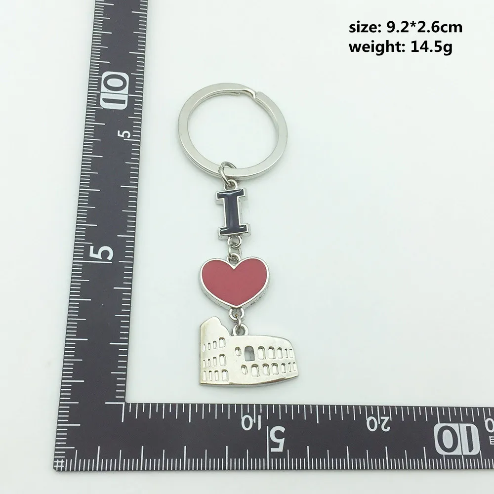 Fashion Tourist Souvenir Metal Bag Decoration Gift Key Chains Alloy Milano Letters Keyring Fancy Keychain Premium