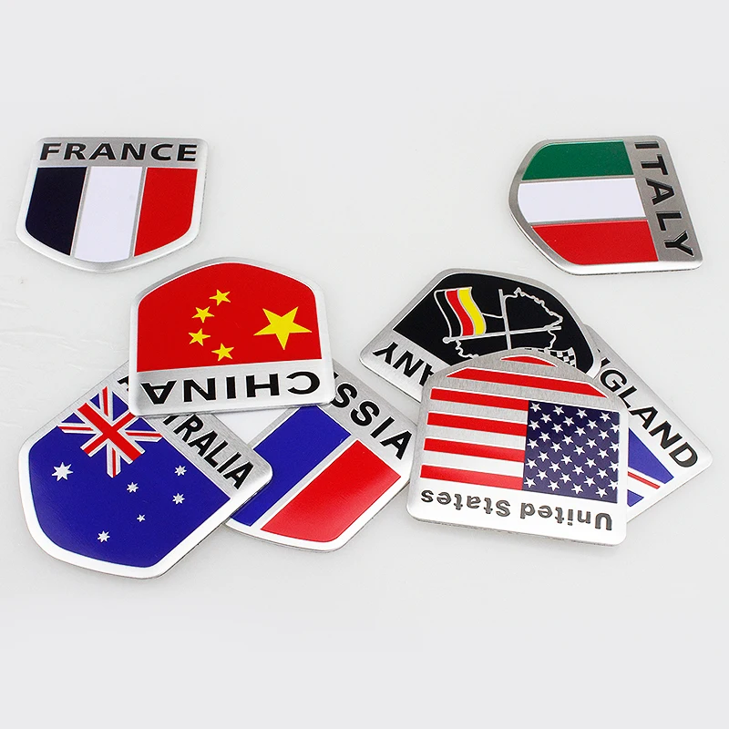 Window Decals Flags Badge Car Body Sticker Shield Styling 1 pcs Car Stickers German/UK/US/Russia/Australia/France/Italy