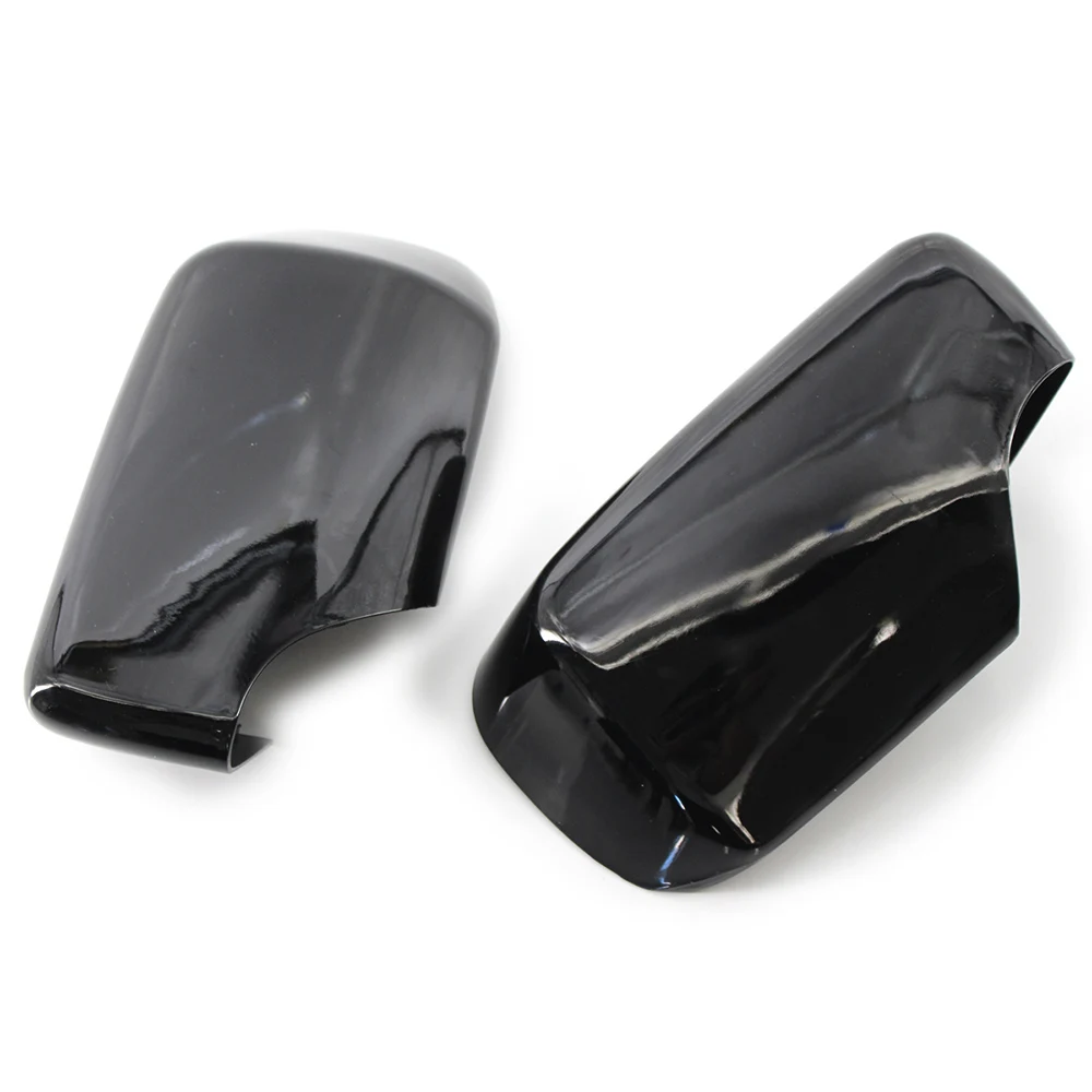 L&R Side Door Wing Mirror Cover Casing Shiny Black For BMW E46 3 Series 98-05