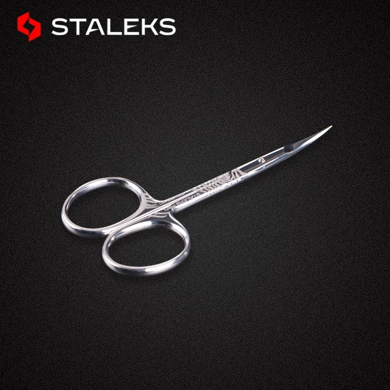 1pc STALEKS Stainless Steel SX-10-1 Eyebrow Scissors Precision Double Eyelid Sticker Scissor Elbow Barb Trimmer Nose Hair Tool