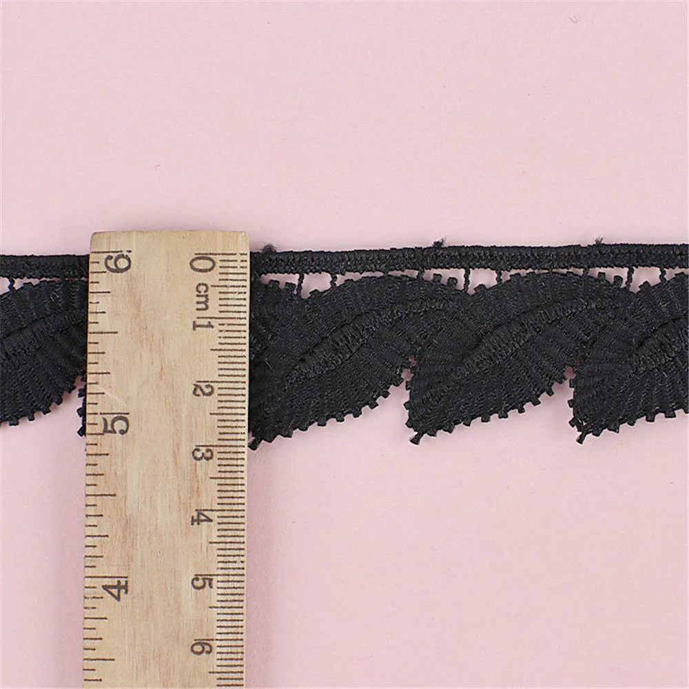3cm Width Milk Silk Unilateral Leaf Lace Trimmings for Garment Accessories Sewing onto Clothes Home Textiles 5 Yards