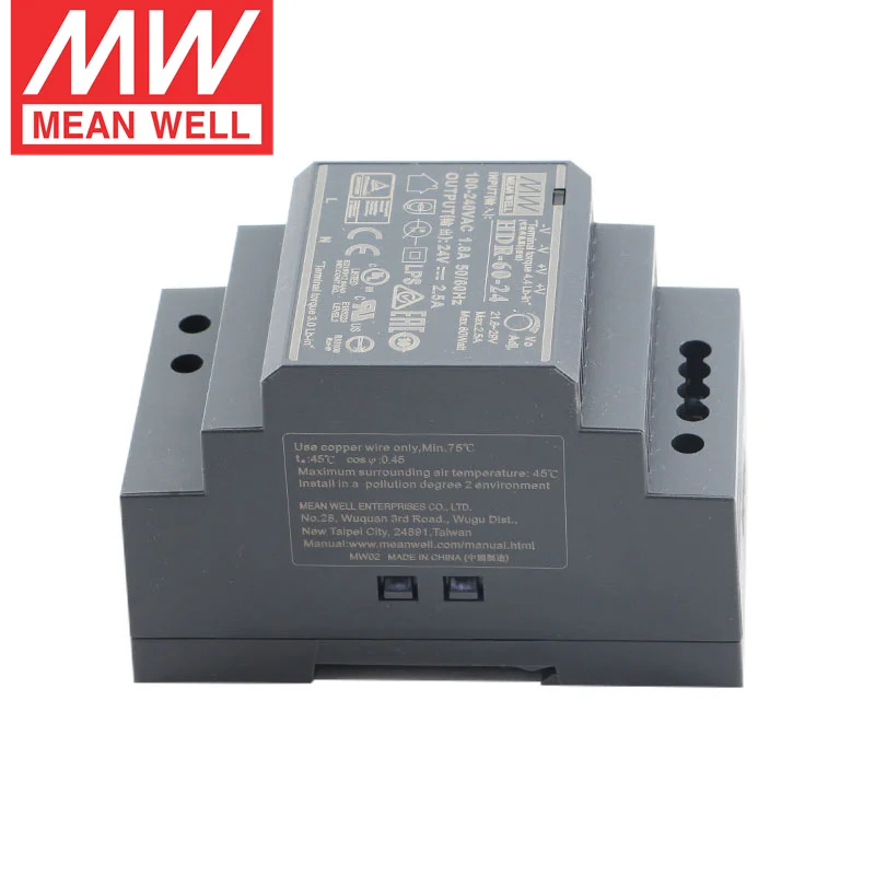 MEAN WELL HDR Series 30W 60W 100W DIN Rail Power Supply Unit 12V 24V 48V Power Source MEANWELL Dail Rail Switching Power Supply