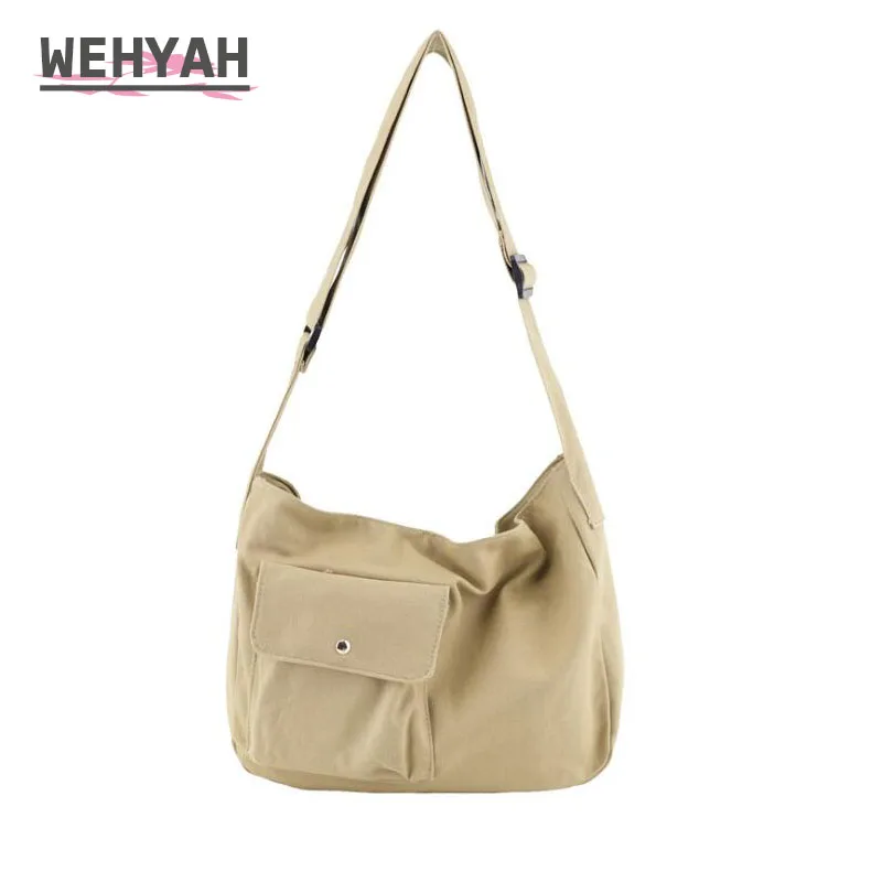 

Wehyah Crossbody Purse Korean Shoulder Bags for Women 2020 Designer Bag Canvas Student Messenger Bag Handbag Solid Bookbag ZY111