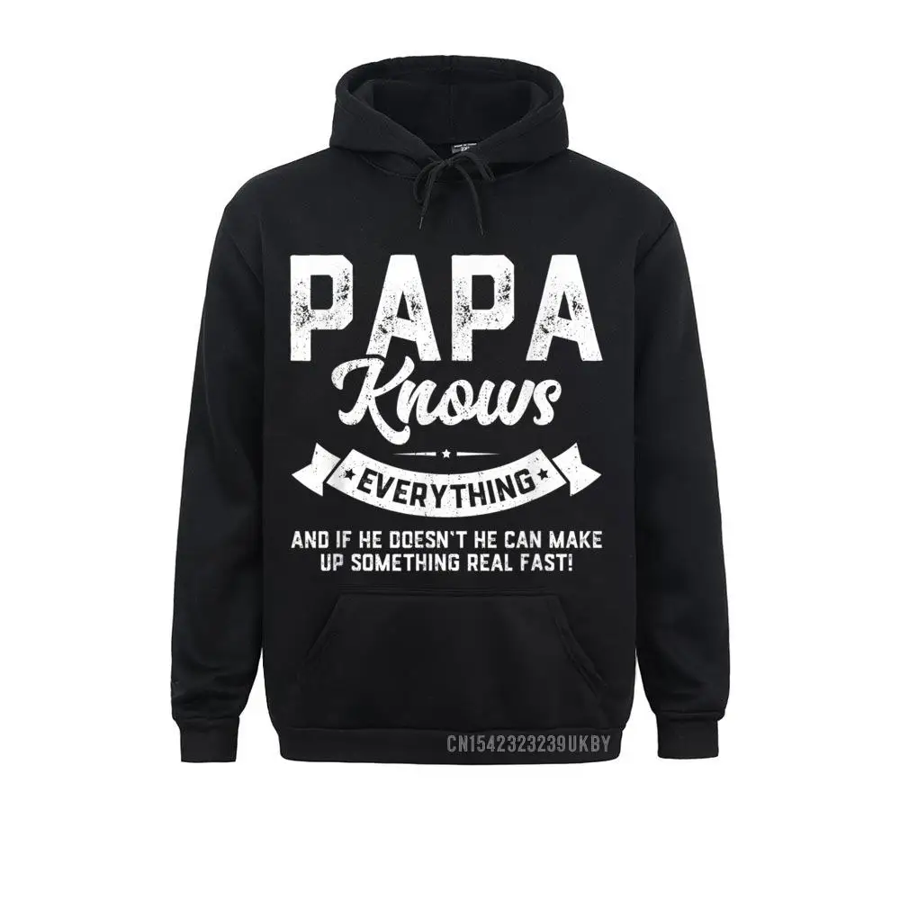 Mens Papa Knows Everything Harajuku 60th Funny Father's Day Hoody Sweatshirts Long Sleeve Hoodies Sportswears For Men Lovers Day