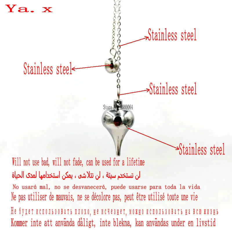 Stainless Steel Pendant Men Women Natural Healing Gem Stone Jewelry Reiki Pyramid Hexagonal Pendulum Chain Pendant Amulet Classi