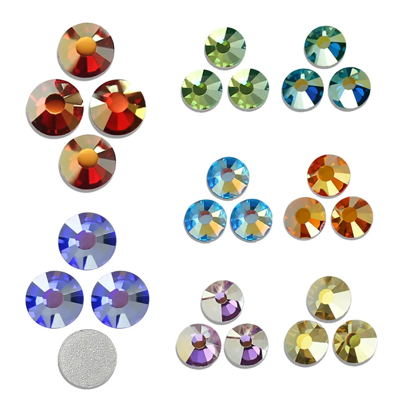 Squisiti rivestimenti luccicanti AB CZ non hot fix crystal flat back strass strass glitters stone per DIY nail art wedding diamond