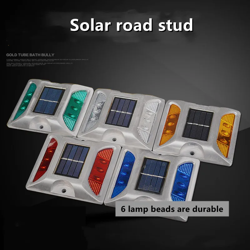 Solar Powered Flashing Lights Road Traffic Red/yellow/blue/green Aluminum Sided Warning Lights For Spikes Truck Tail Lighting