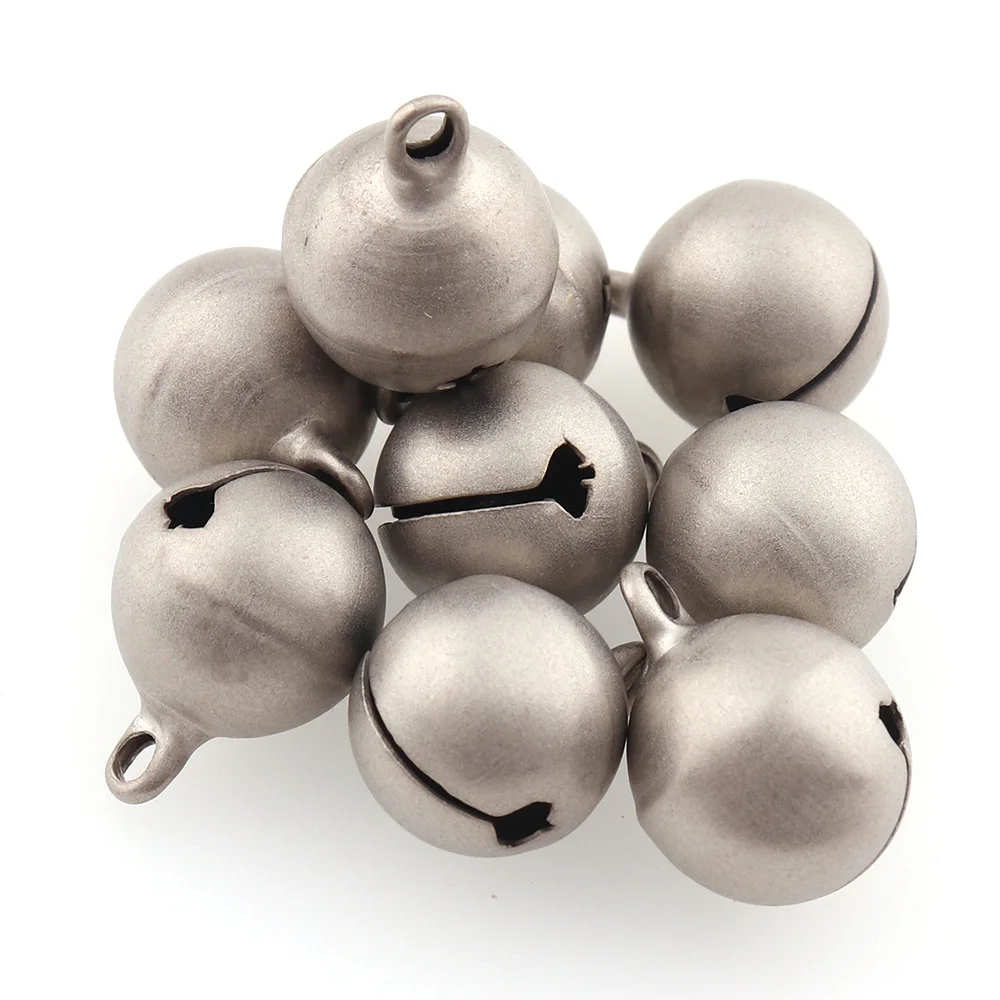 50pcs 16mm Metal Jingle Bells Silver Loose Beads Festival Party Decoration/Christmas Tree Decorations/DIYCrafts Accessories