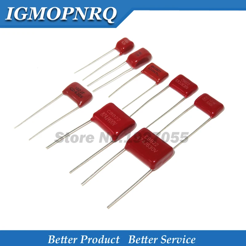 10PCS 63V 100V 250V 400V 450V 630V 2000V CBB Polypropylene film capacitor 101 103 104 105 125J 221 222 223 224 225 332 333 334