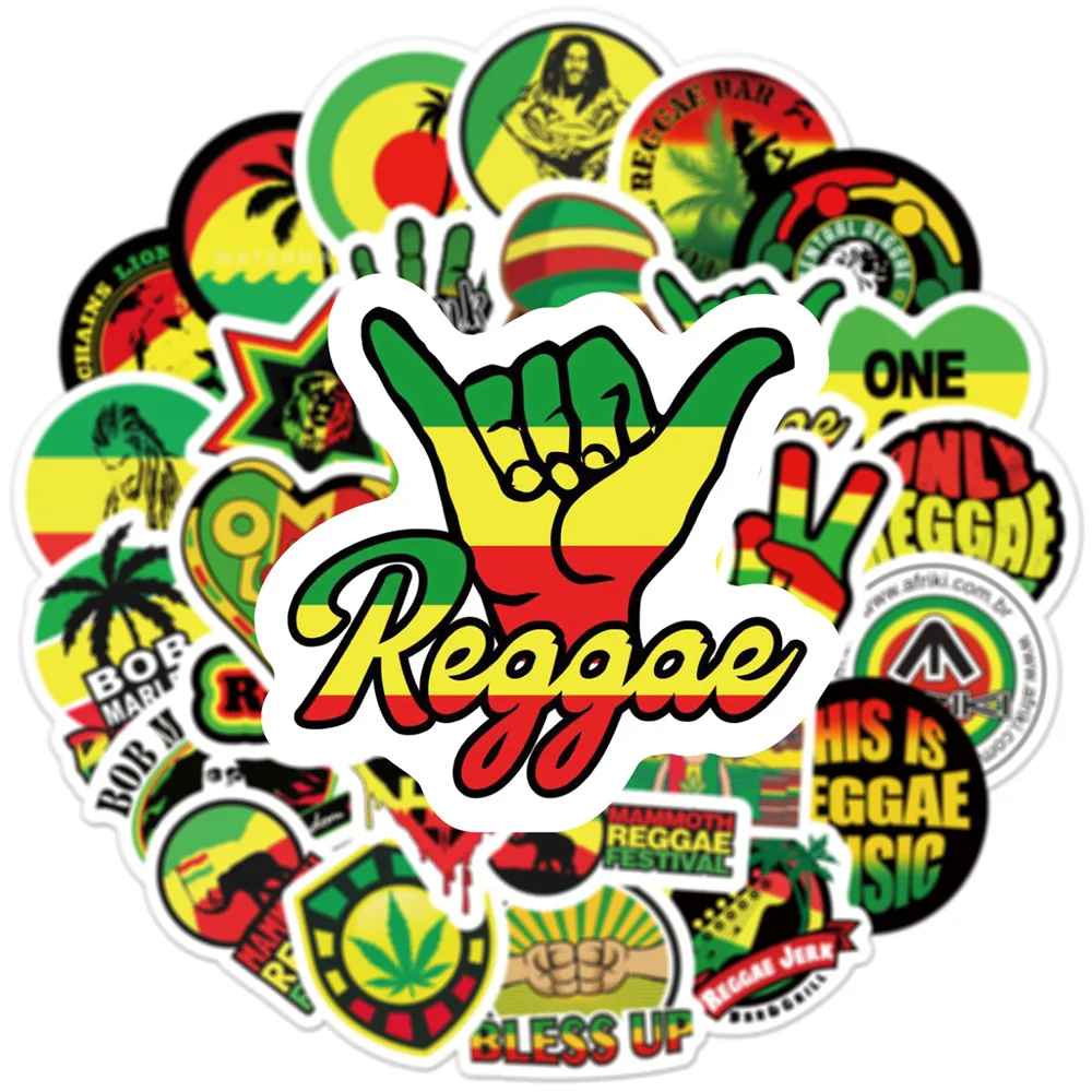 10/30/50pcs Bob Marley Reggae Music Stickers Skateboard Guitar Car Laptop Motorcycle Phone Bike Cool Graffiti Decal Sticker Toy