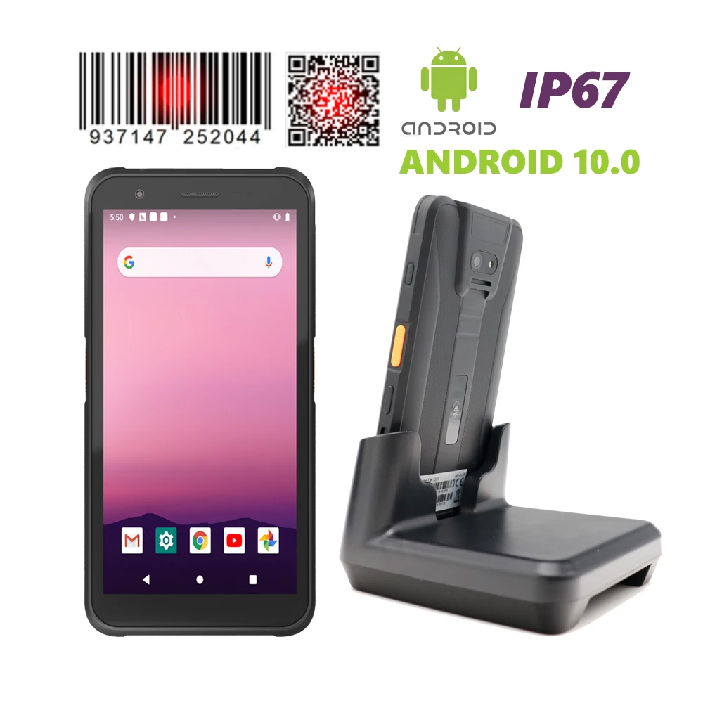 Free Shipping PDA POS 5.7'' Android 10.0 GMS Data Terminal Capture Scanner QR Code Bar Code Scanner Handheld Tablet Support NFC