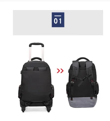 20 inch Travel trolley backpack bags on wheels 24 inch Wheeled backpack carry on hand luggage bag Oxford travel rolling suitcase