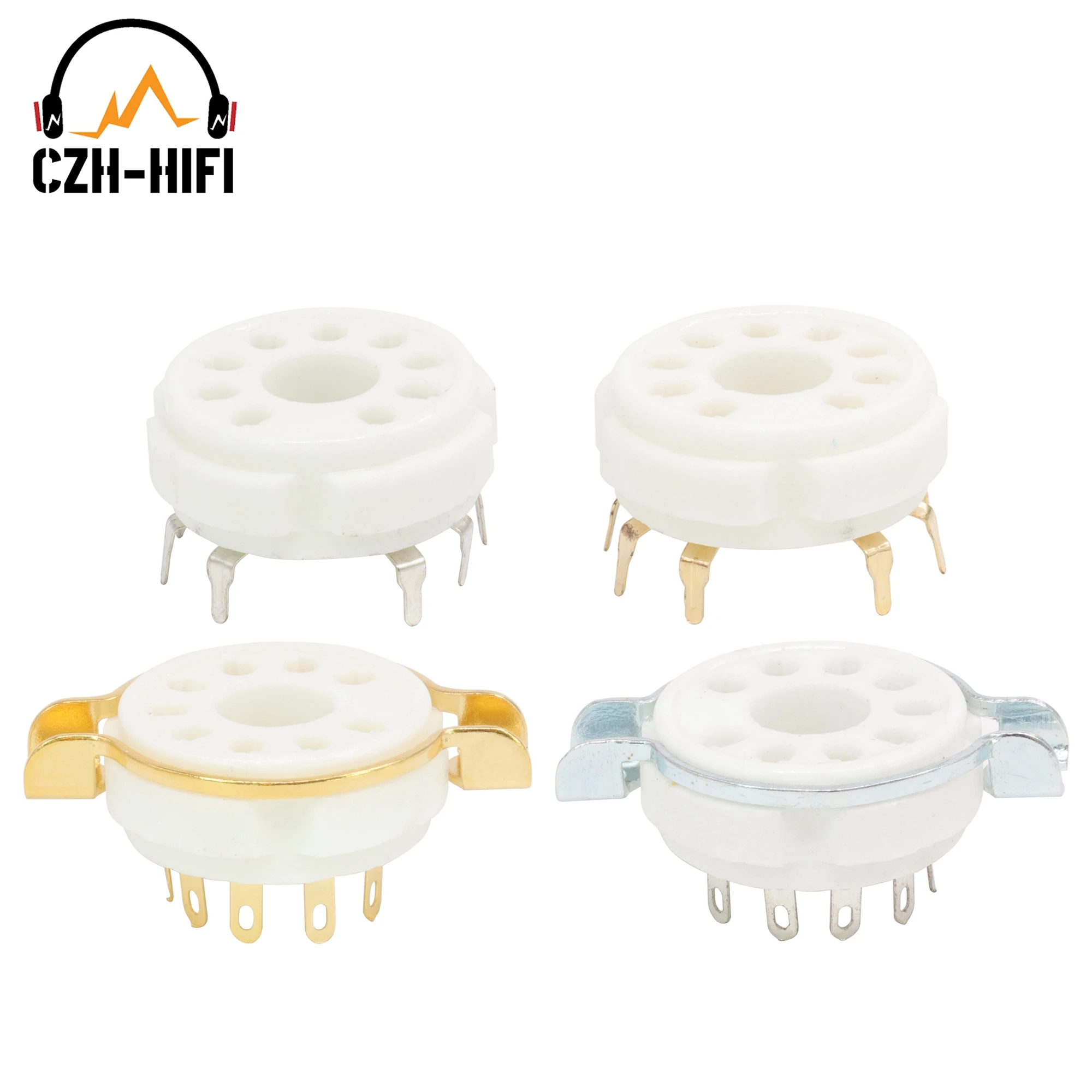 9pin Ceramic Tube Socket Valve Base for EL504,EL519,PL519,EL502,6LQ6,7868 Vintage Audio Amplifier DIY PCB Chassis Mount