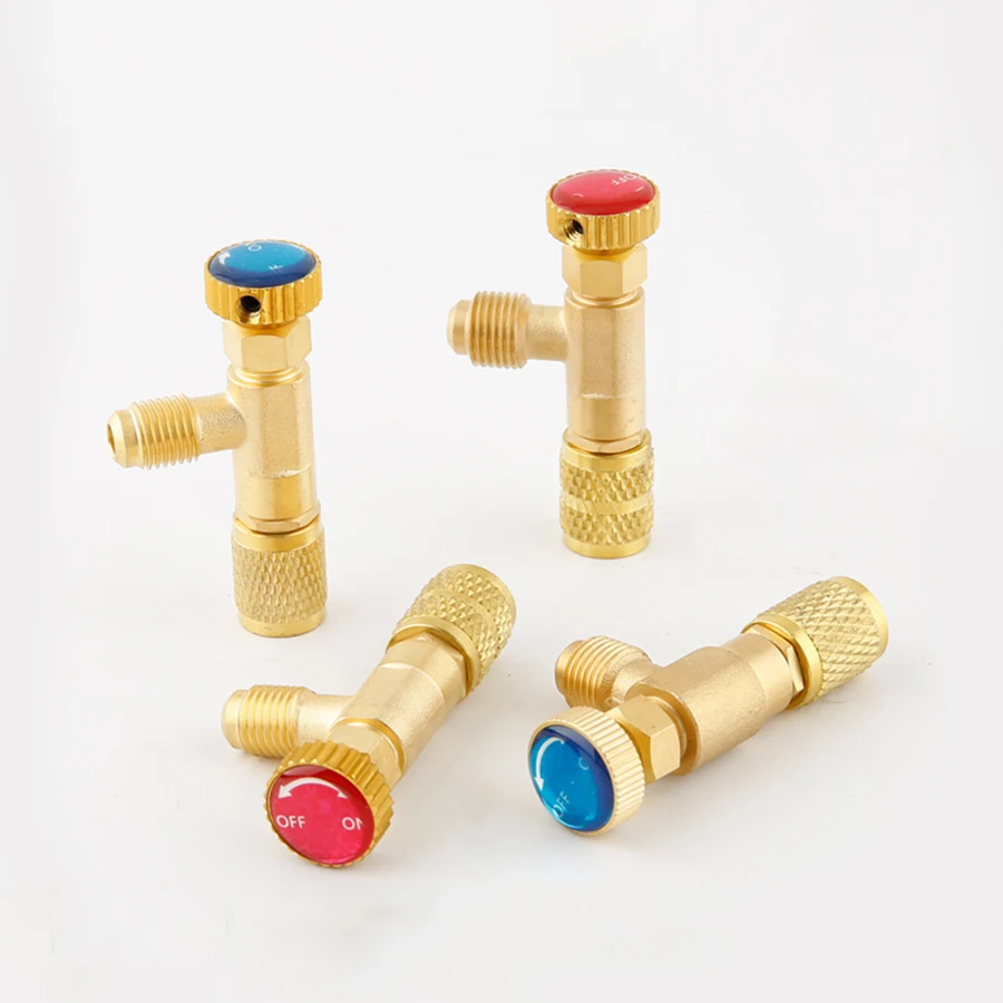 

1PCS R410a R22 Refrigeration Tool Air conditioning Safety Valve Adapter 1/4" 5/16" Inch Male/Famale Thread Charging Hose Valves