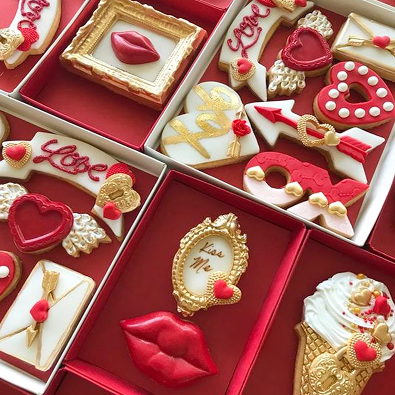 Lip Heart LOVE Shapes Silicone Mold Fondant Mould Cake Decorating Tools Chocolate Gumpaste Mold, Sugarcraft Mold M2627