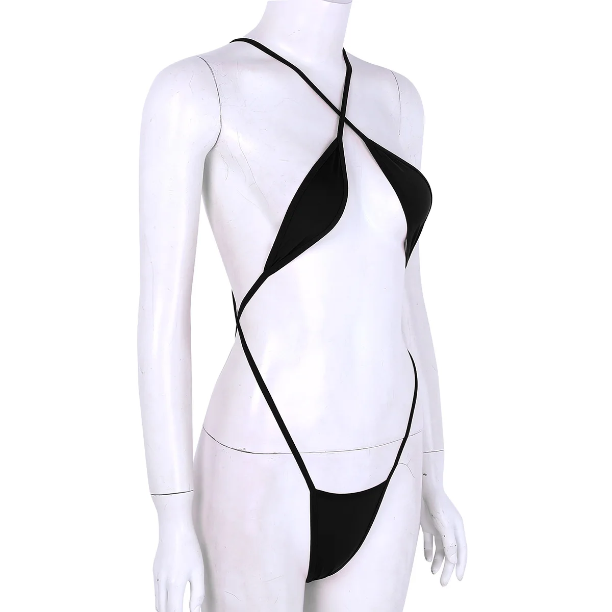 Women's Sling Shot Bikini Strappy Criss Cross Backless Teddy Lingerie Extreme Micro One Piece Monokini Swimwear Sexy Swimsuit image 4