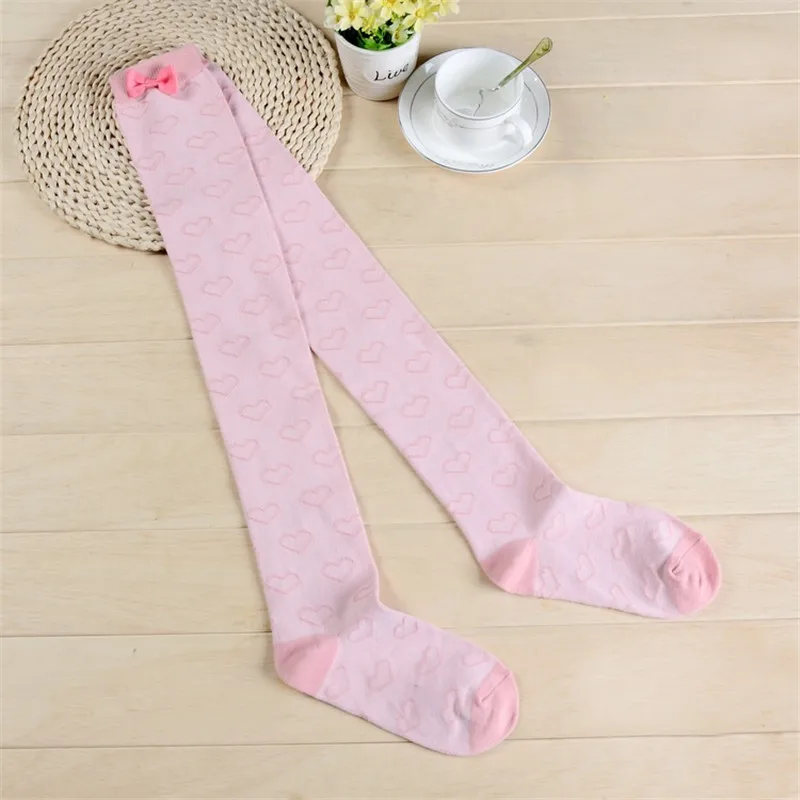 Pink Bow Patchwork School Female Knee Socks Embroidery Women\'s Stockings Kawaii Campus  Long Socks Cute Girl Thigh High Stocking