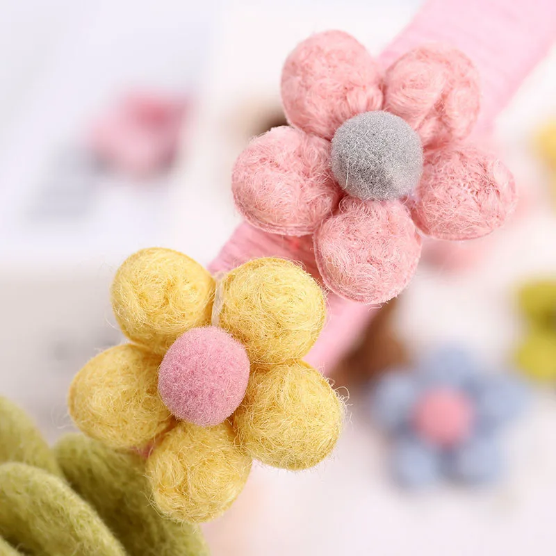 14Pcs/LOT Felt Plush Small Flowers Padded Appliques For DIY Hat Clothes Leggings Sewing Supplies Headwear Decor Patches