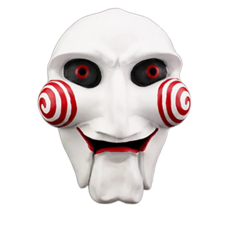 

Adult Chainsaw Massacre Jigsaw Puppet Mask Full Face Halloween Creepy Movie Saw Theme Resin Masks Masquerade Party Cosplay Props