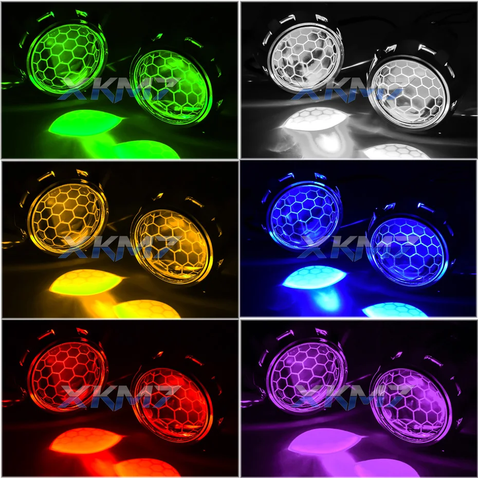 Projector Headlight Lenses LED Devil Eyes Bi-xenon Honeycomb Lens 2.5 inch Super H4 H7 Car Lights Accessories Retrofit Tuning
