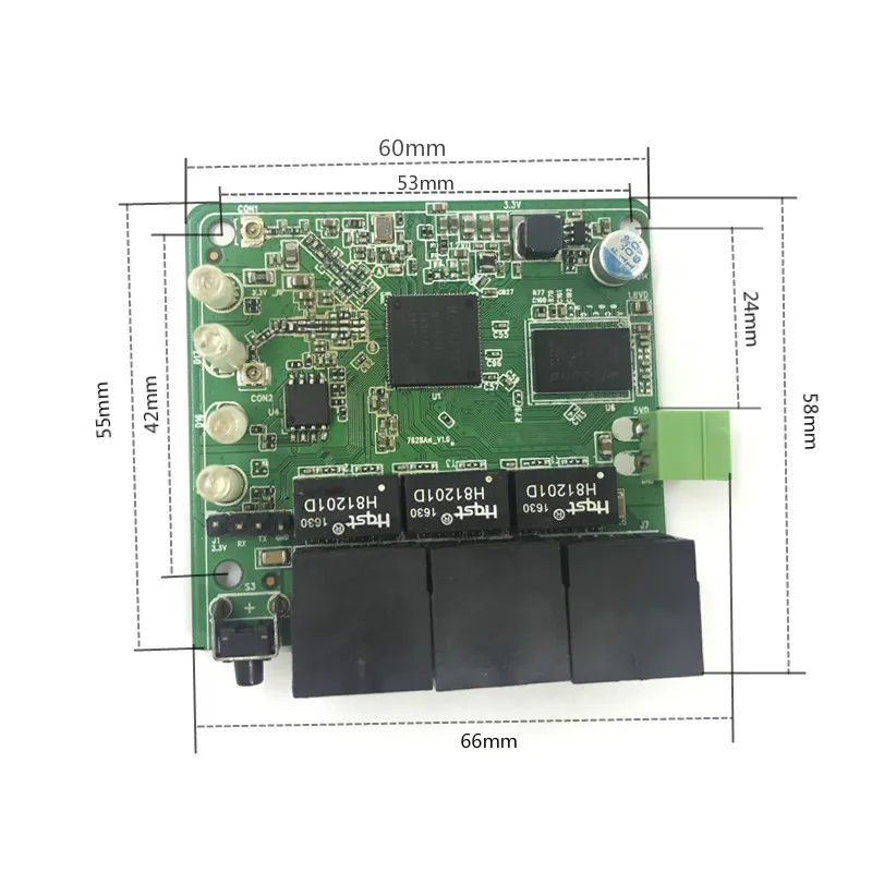 3-Poort 10/100Mbps Draadloze Ethernet Router Module Module Ontwerp Ethernet Router Module Voor Ethernet Pcba Boord oem Moederbord