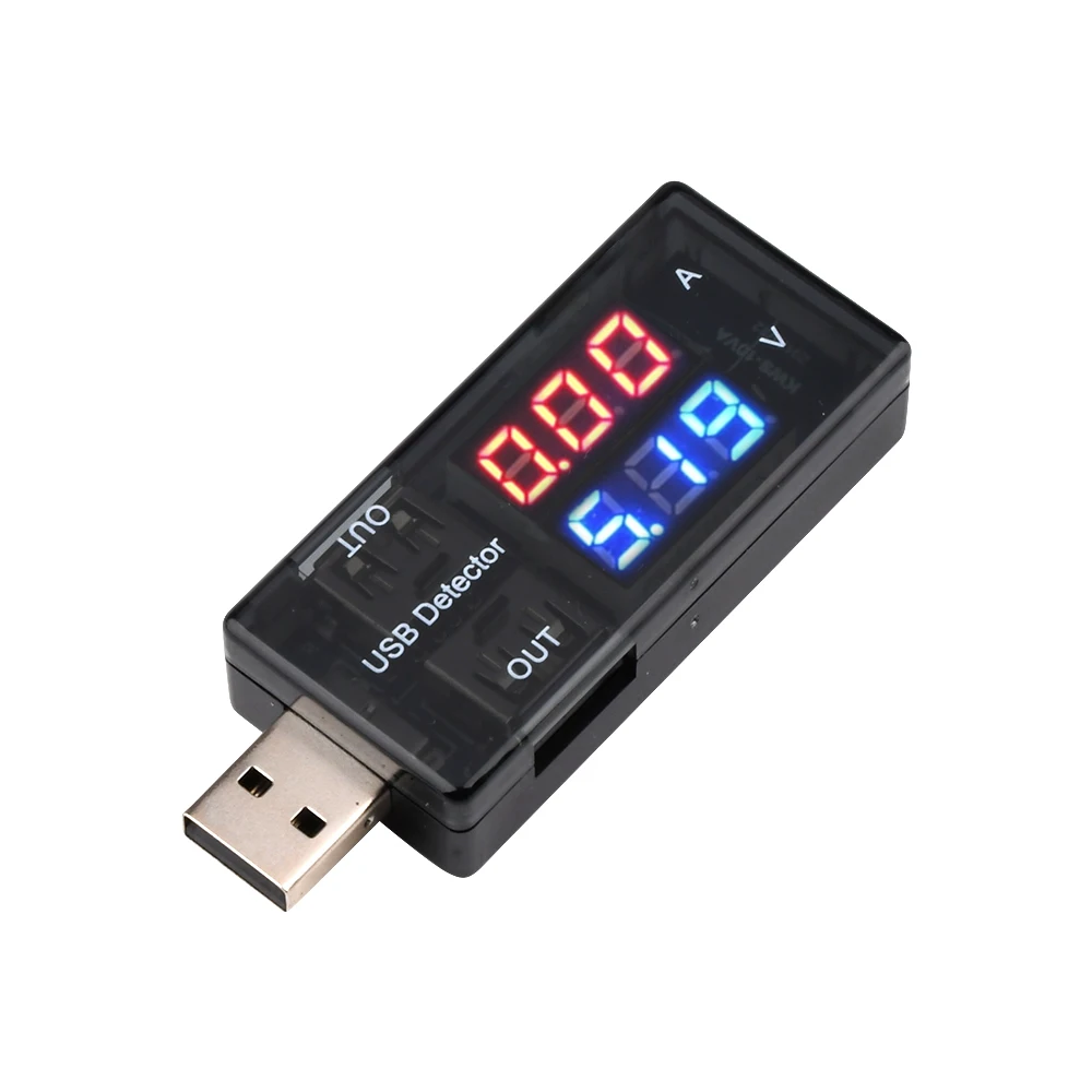 Dual USB Current Voltage Charging Detector Tester Battery Voltmeter Ammeter Charger Doctor Mobile Power Charging Red+Blue