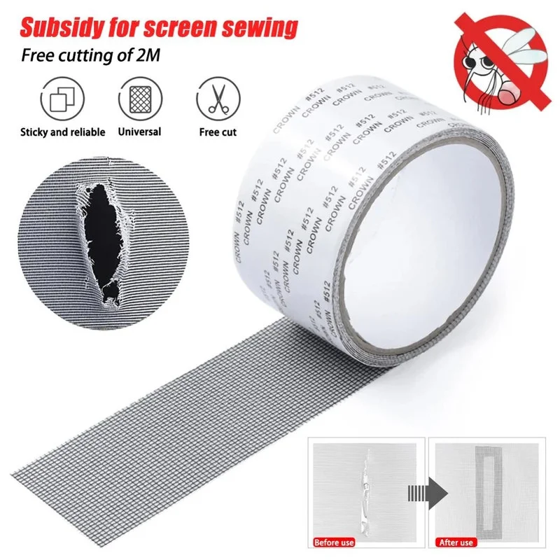 

Window Net Anti-mosquito Mesh Sticky Wires Patch Repair Tape Summer Screen Window Door Mosquito Netting Patch Repair Broken Hole