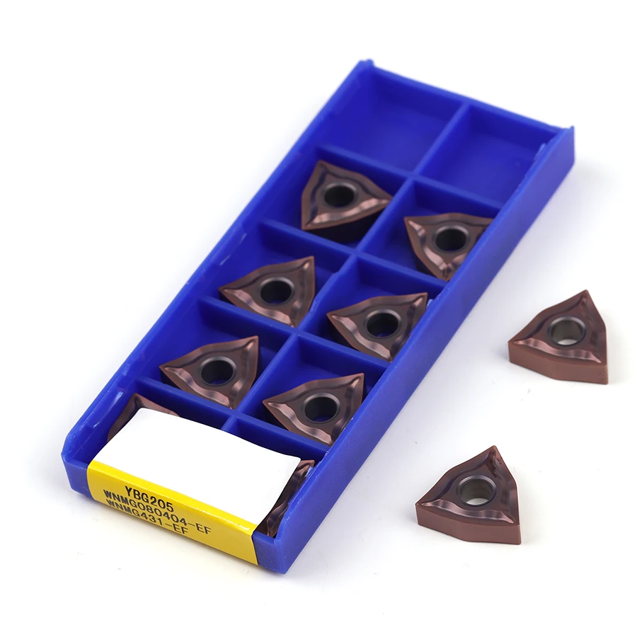 WNMG080404-EF WNMG080408 EF YBG205 Xi Măng Carbide Lưỡi Dao Tiện Bằng Máy CNC Bên Ngoài Biến Dụng Cụ Cắt Miếng Đeo Chống Cắt
