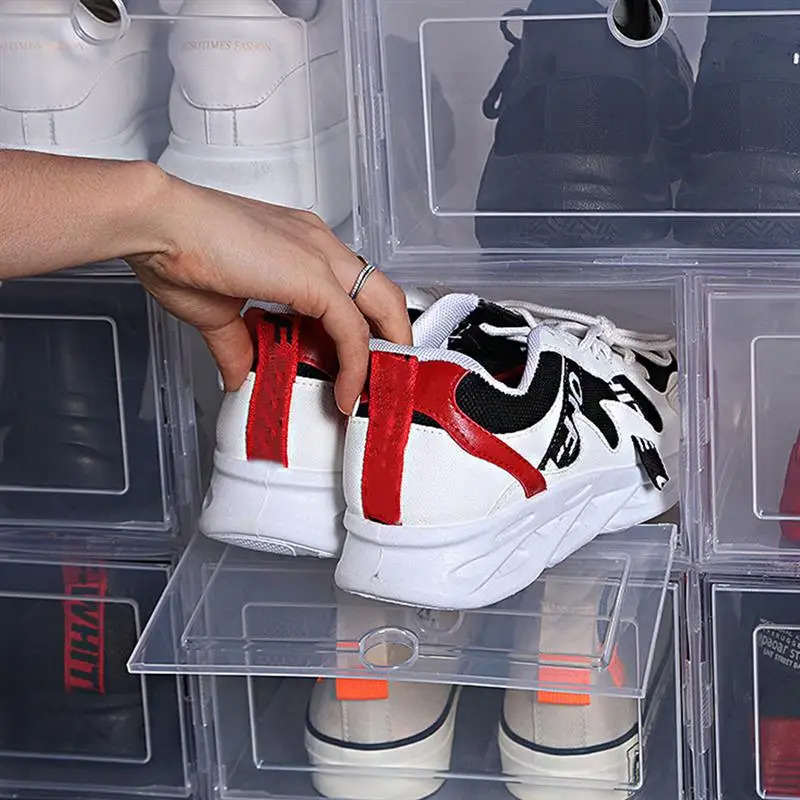 Plastic sorting box shoe organizer Plastic sorting box Fold Plastic Thickened Transparent Drawer Case Plastic Stackable Box