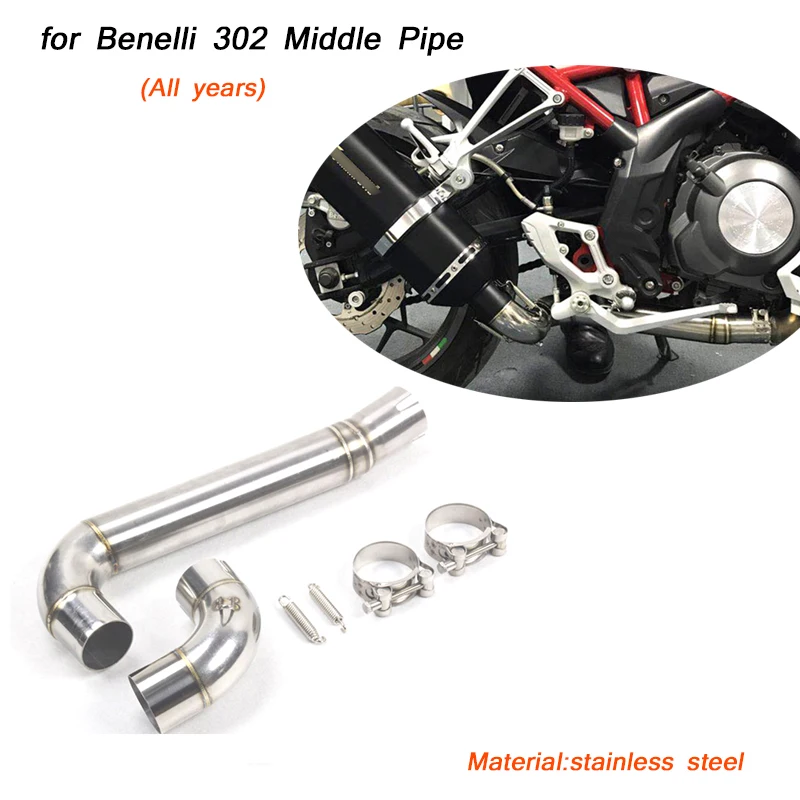 

Motorcycle Middle Link Pipe Lossless connect 51mm Exhaust Muffler Pipe System For Benelli BJ300GS 302R 2016-2021