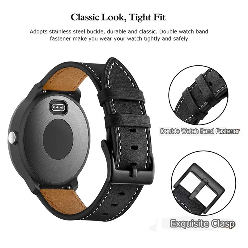 Quick Release Watchband For Samsung Galaxy Watch 46mm SM-R800 Band Metal Leather Strap For Samsung 42 SM-R810 Wristband