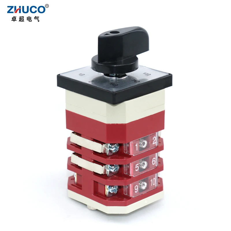 ZHUCO LW12-16/YH5.3 16A 500V Seven Position Three Pole Voltmeter Conversion Measurement High Voltage Universal Cam Switch