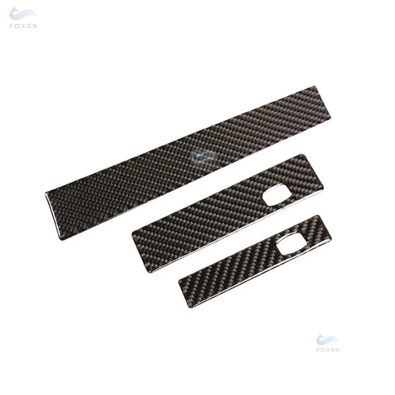 For BMW 5 Series E60 E61 04-10 Carbon Fiber Car Interior Center Control Copilot Water Cup Holder Panel Strips Cover Trim