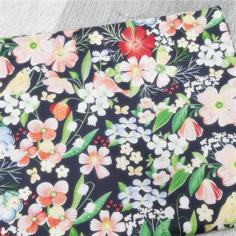 Haisen Gorgeous Flowers Series Fabric Cotton Printed Twill Colth For DIY Quilting Sewing Baby&Children Sheet,Cushion Material