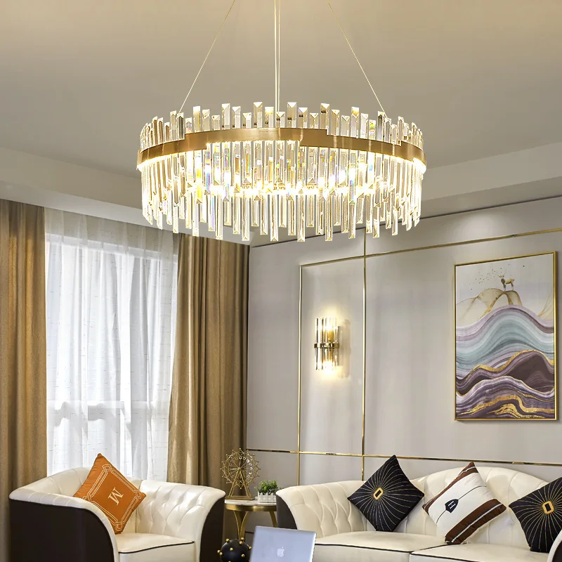 JFLED Chandelier Lights Gold Crystal Bedroom LED Living Room Light Luxurious Celling Light 3 Kinds Of