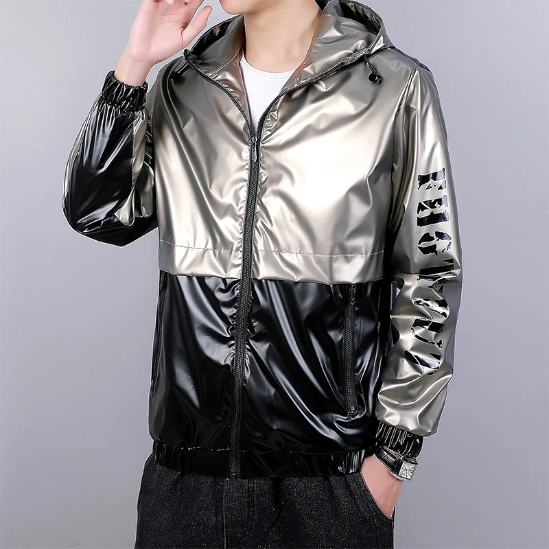 

Coat for Men's Spring Wear Glossy Jacket for Men's Coat Handsome and Loose Fitting Jacket for Men's Coat