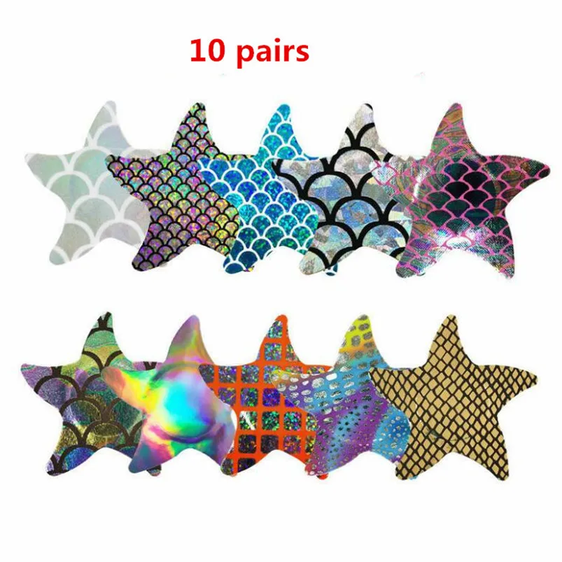 10pairs (20 Pcs) women Breast Pasties 10 color Nipple Covers non-sensitizing adhesive with a soft sexy women Nipple Cover