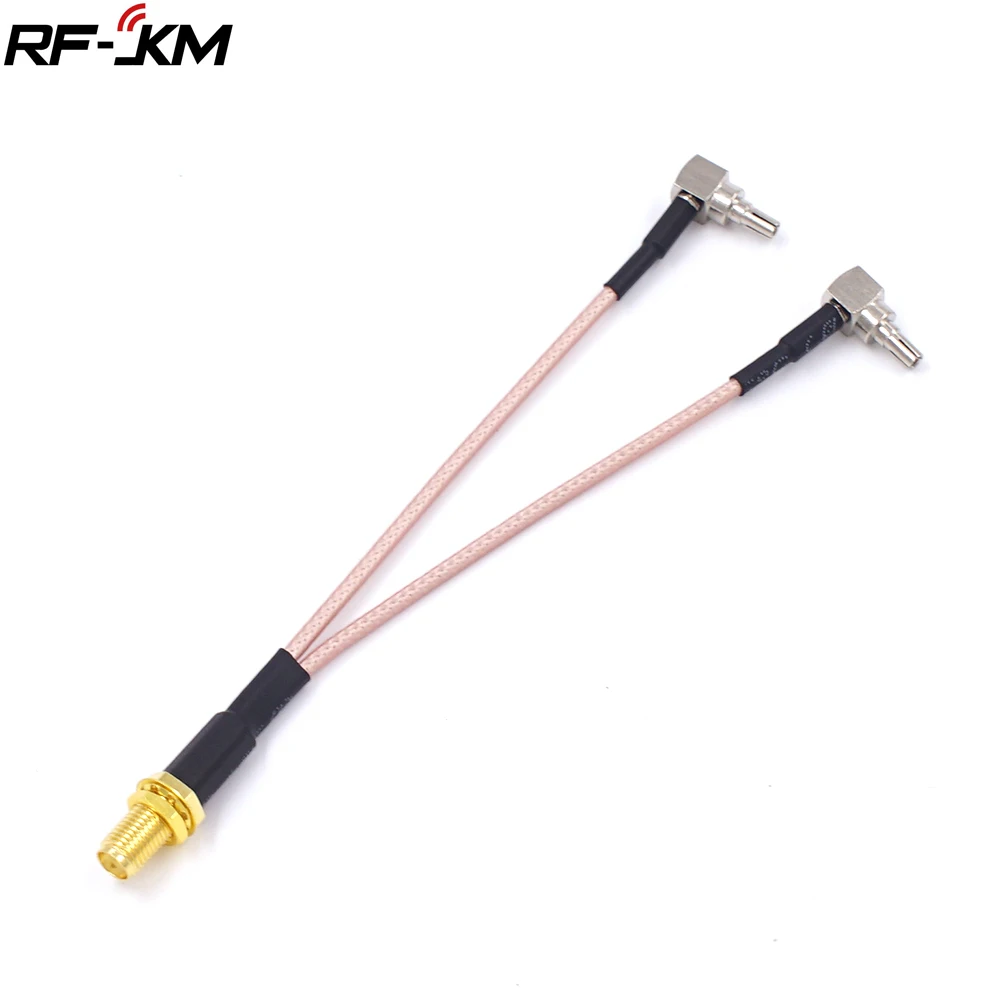 Y Type cable SMA Female to 2*CRC9 Right Angle Connector RG316 Pigtail Cable 15cm