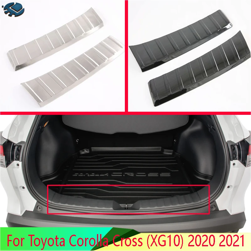 For Toyota Corolla Cross (XG10) 2020 2021 Car Accessories Stainless Steel Rear Trunk Scuff Plate Door Sill Cover Molding Garnish