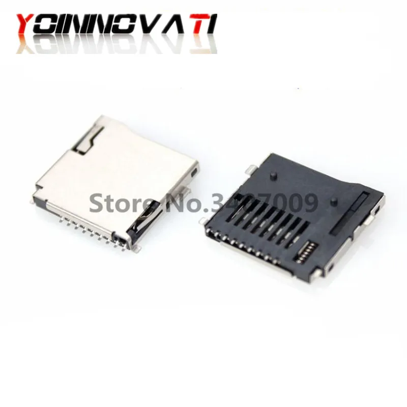 10PCS/lot Micro SD card seat SMD 9Pin TF Micro SD Card Solder Socket Connectors Adapter Automatic PCB Connector Push/Push Type