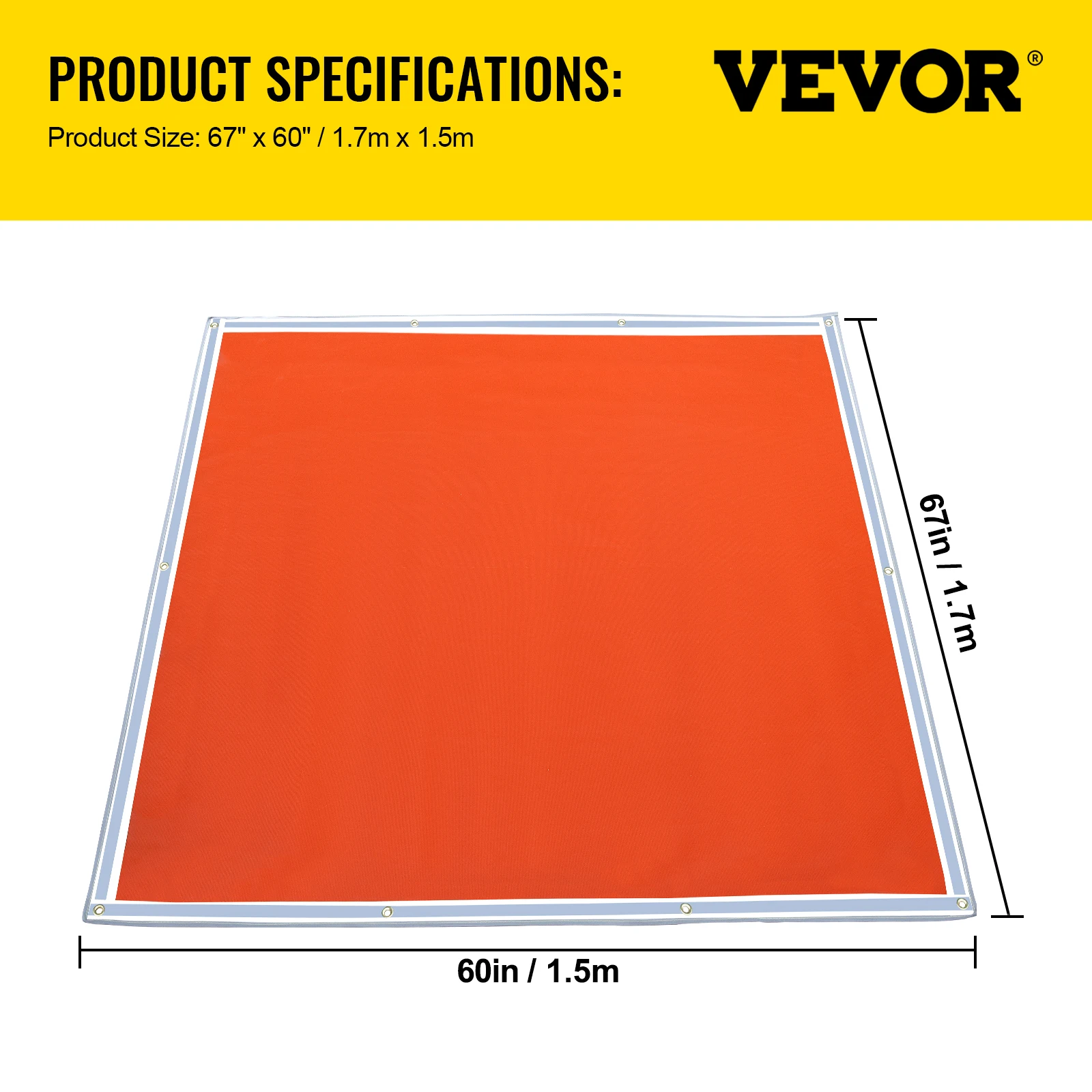 VEVOR 1.7*1.5M tappetino per braciere ignifugo fornello da campeggio coperta per griglia campeggio ignifugo in fibra di vetro di emergenza tappetino per Ember in fibra di vetro